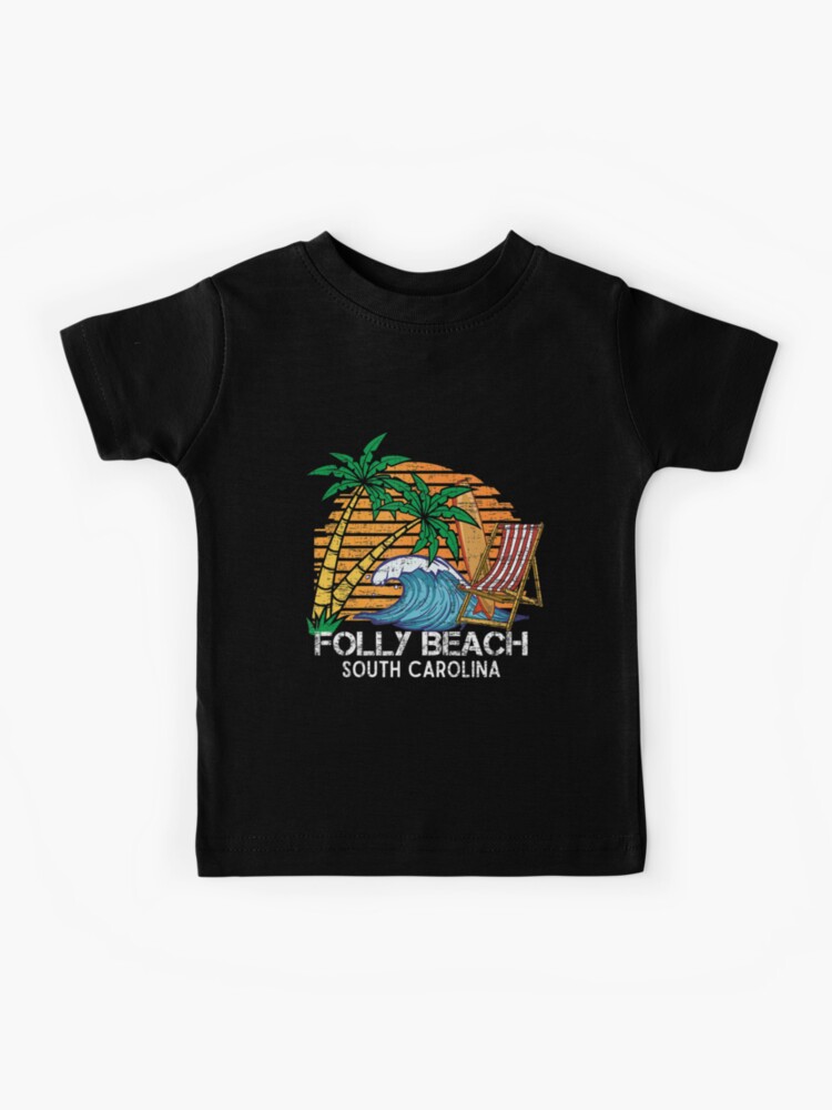 Vintage Folly Beach South Carolina Surf Retro Sunset Kids T-Shirt for Sale  by Crow Loftis