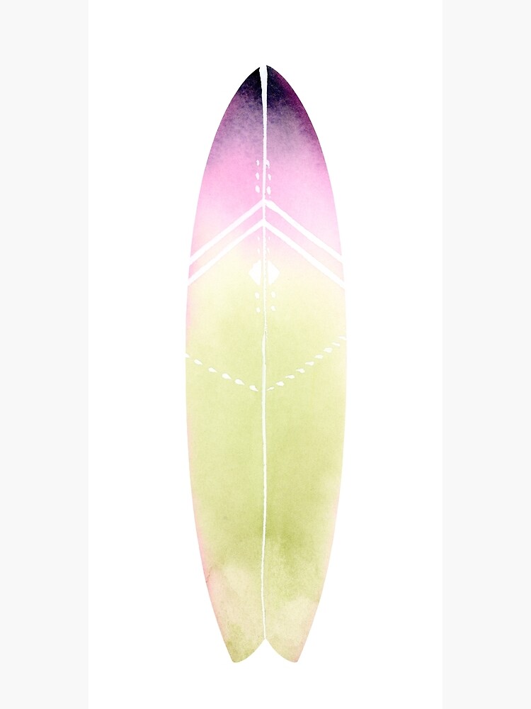 pink and yellow surfboard