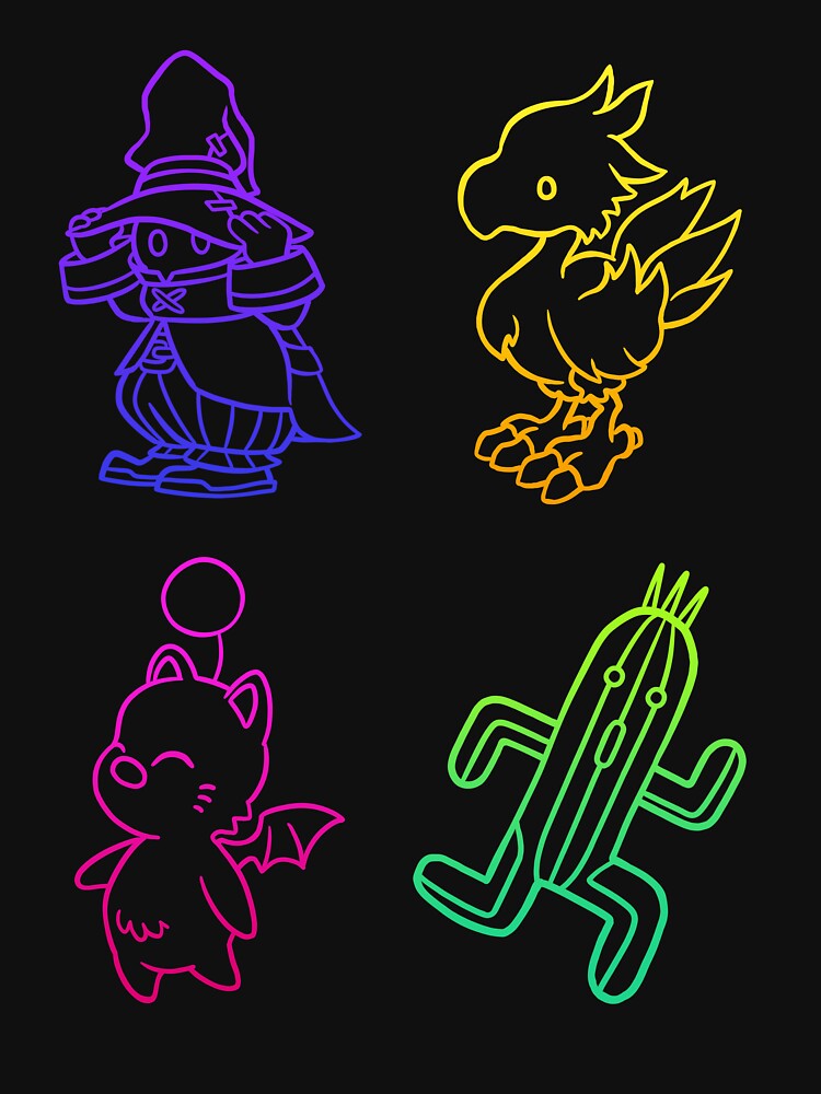 Thumbnail 7 of 7, Classic T-Shirt, Final Fantasy Outlines designed and sold by RikDrawsThings.