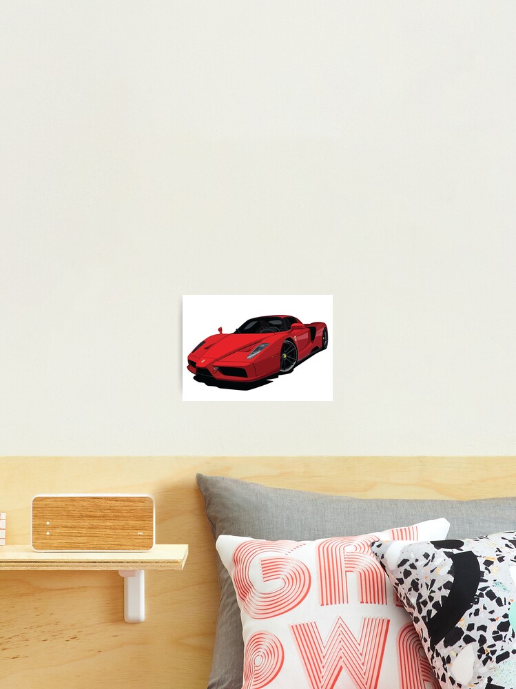 Ferrari Enzo Cartoon Photographic Print By Toonmyride Redbubble
