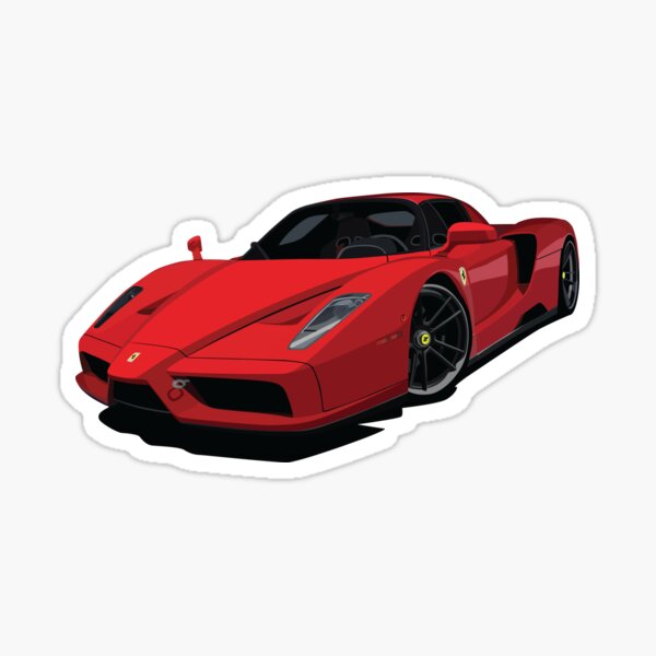 Ferrari Enzo Cartoon Sticker By Toonmyride Redbubble