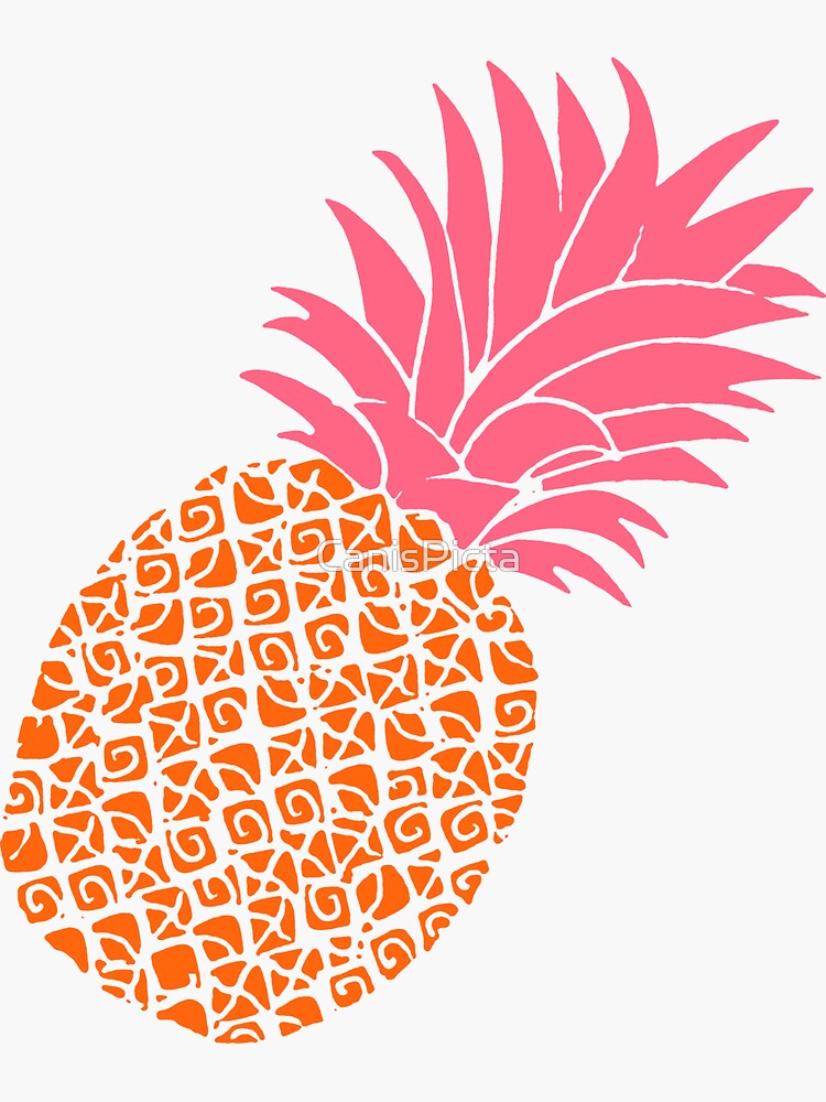 Bright Pineapple Pineapples Hot Pink Neon Fluorescent Orange by CanisPicta