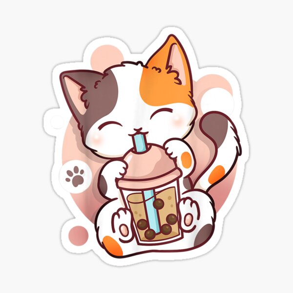 Made this kawaii style boba cup sticker : r/Kawaii