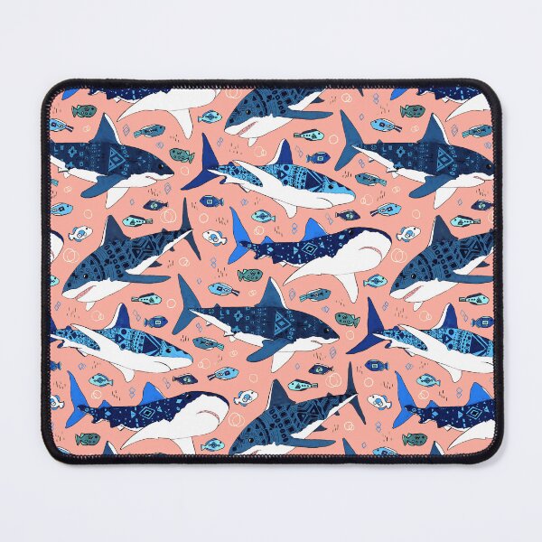 Item preview, Sharks on Blush Pink  designed and sold by TigaTiga.
