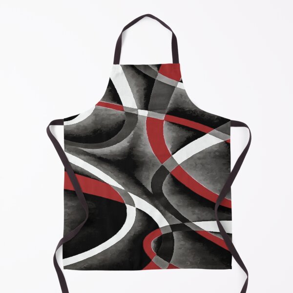 Item preview, Eighties Red White Grey Line Curve Pattern On Black designed and sold by taiche.