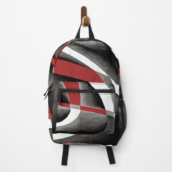 Item preview, Eighties Red White Grey Line Curve Pattern On Black designed and sold by taiche.
