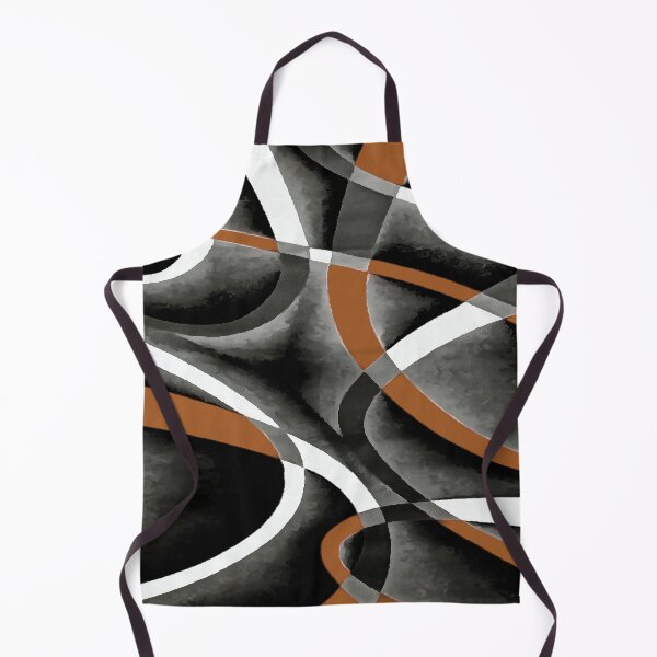 Item preview, Eighties Orange White Grey Line Curve Pattern On Black designed and sold by taiche.