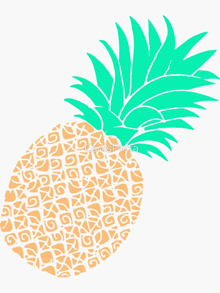 Bright Pineapple Pineapples Mint Orange by CanisPicta