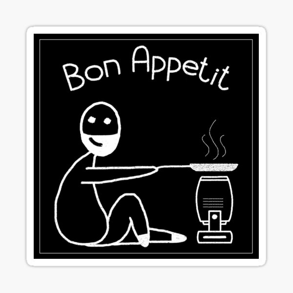 Item preview, Bon appetite. Light designer humour. Black sticker. designed and sold by Stage-Crew.