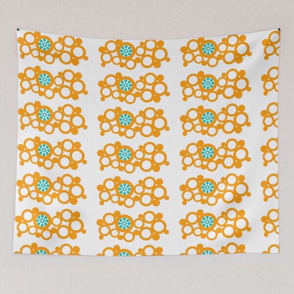 Item preview, Modern Geometric Circles Mustard Ocher Teal  designed and sold by CanisPicta.