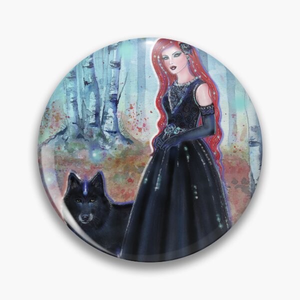Item preview, Autumn"s Shadow goddess with wolf By Renee Lavoie designed and sold by Renee Lavoie.
