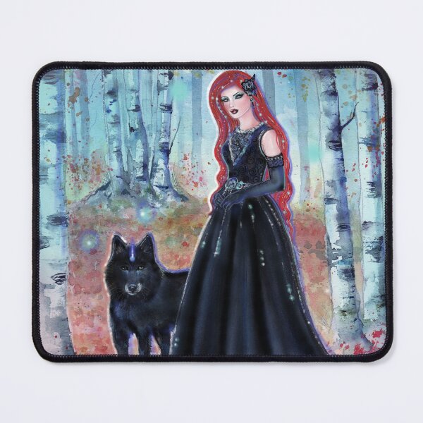 Item preview, Autumn"s Shadow goddess with wolf By Renee Lavoie designed and sold by Renee Lavoie.