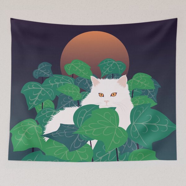 Item preview, Night Garden Cat designed and sold by zykydesigns.