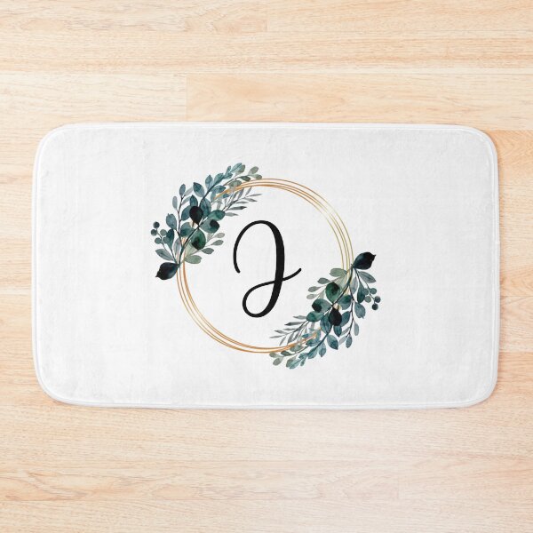 Item preview, Monogram Letter J | Laurels with Gold Borders designed and sold by JustSeasons.