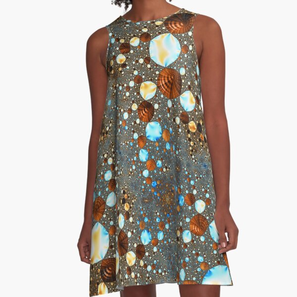 Brown seashells on the beach A-Line Dress