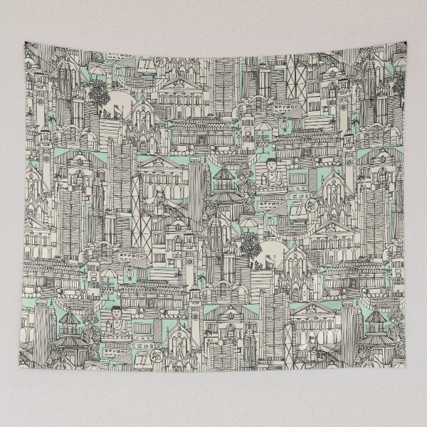 Item preview, Hong Kong toile de jouy mint designed and sold by scrummy.