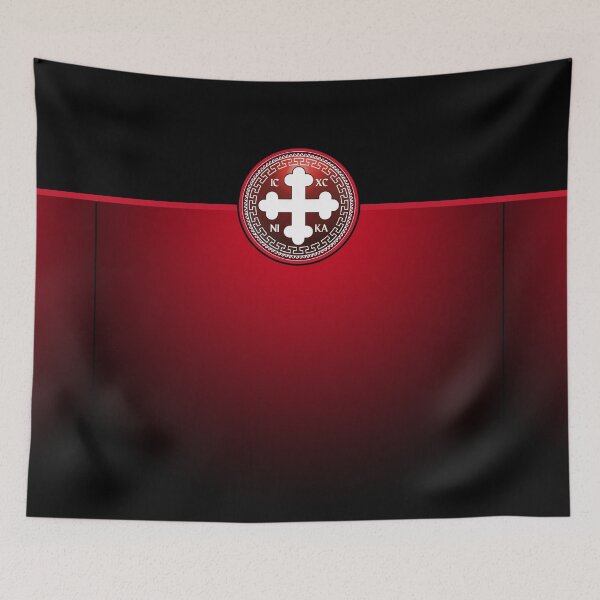 Item preview, Greek Orthodox Cross Red White ICXC NIKA designed and sold by Yiorgos Designs.