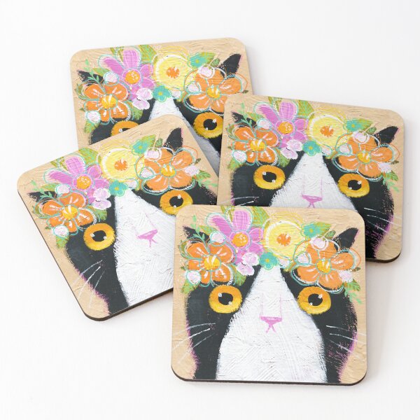 Item preview, Kitty's Flower Crown designed and sold by KilkennyCat Art.
