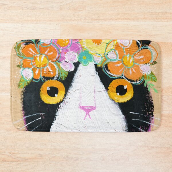 Item preview, Couronne de fleurs de Kitty designed and sold by KilkennyCat Art.
