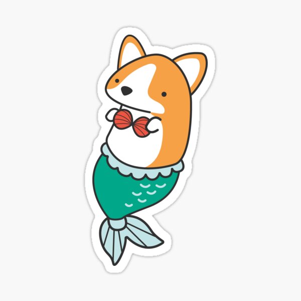 Corgi Mermaid Sticker