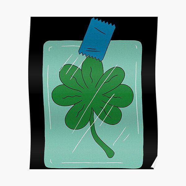 Frys 7 Leaf Clover Sticker Poster For Sale By Mirabelsaul Redbubble