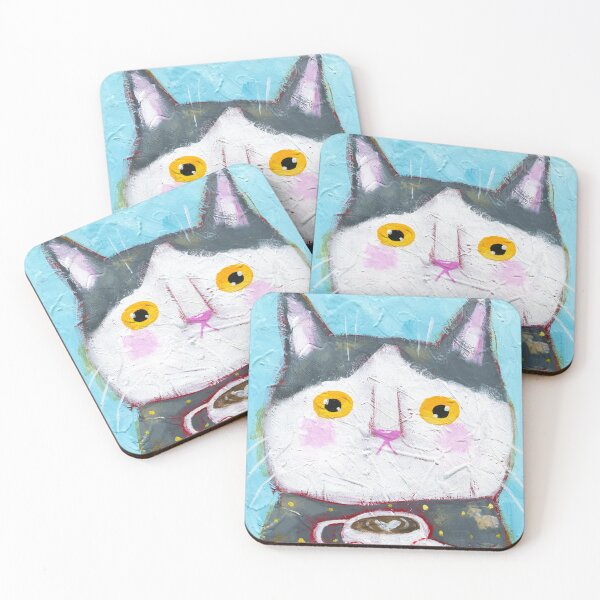Item preview, Cup of Coffee Cat designed and sold by KilkennyCat Art.