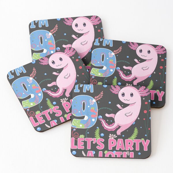 Item preview, Kids Cute Axolotl Motif 9 year old Axolotl Lover 9th Birthday designed and sold by studiorabit.