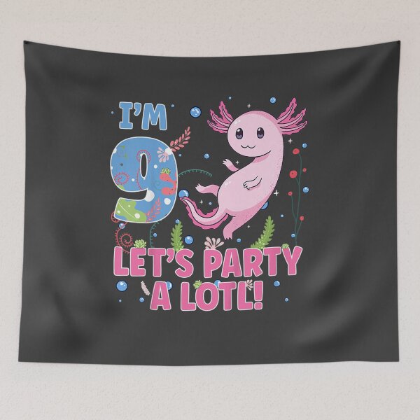 Item preview, Kids Cute Axolotl Motif 9 year old Axolotl Lover 9th Birthday designed and sold by studiorabit.