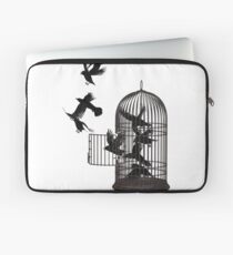 Crow Bird Cage Bird Cage Animal Freedom Laptop Sleeve