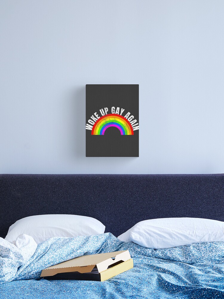 Funny Woke Up Gay Again LGBT Quotes Pride Month Rainbow Flag Enza