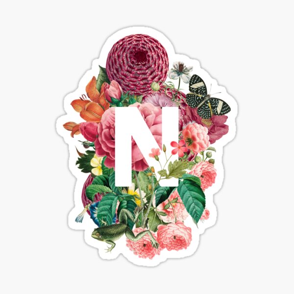 Monogram Letter M with Romantic Vintage Flowers Sticker for Sale by Trish  Dish