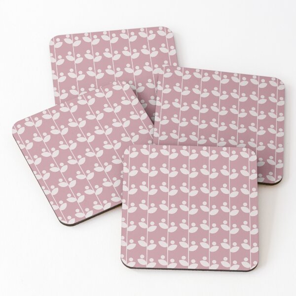 Item preview, Cute Minimalist Retro Leaves Pattern, Mid Century Modern Leaves Deep Pink designed and sold by scorpiolane.