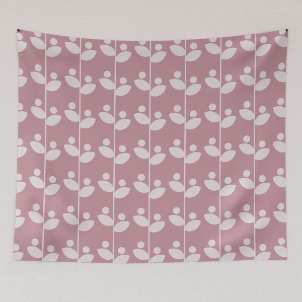 Item preview, Cute Minimalist Retro Leaves Pattern, Mid Century Modern Leaves Deep Pink designed and sold by scorpiolane.