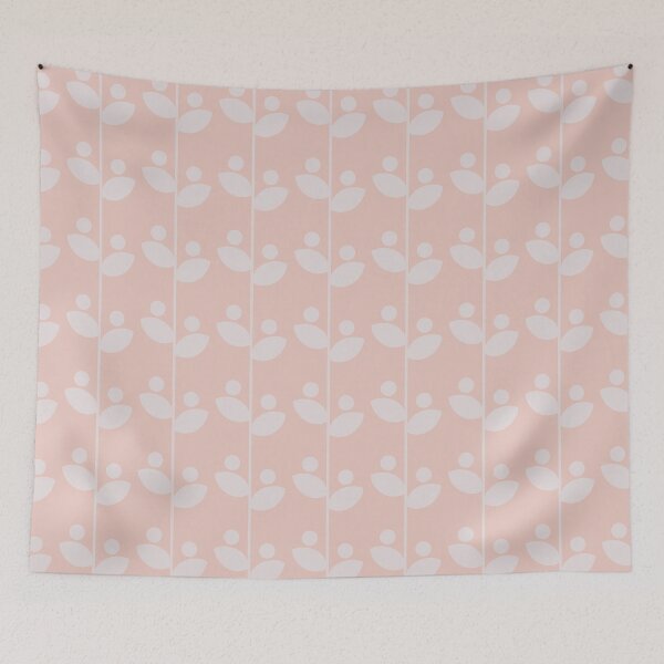 Item preview, Cute Minimalist Retro Leaves Pattern, Mid Century Modern Leaves Coral Pink designed and sold by scorpiolane.