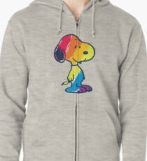 rainbow snoopy Zipped Hoodie