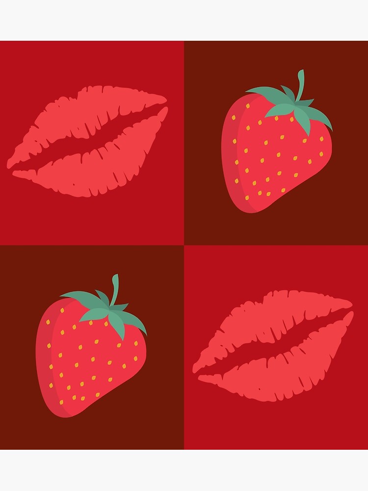 "strawberry taste and color lips" Poster for Sale by APURU Redbubble