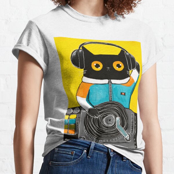 DJ Kitty Cat ADULT T-shirt