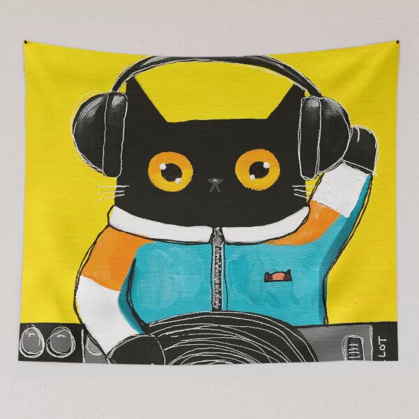 Item preview, DJ Cat 2 designed and sold by KilkennyCat Art.