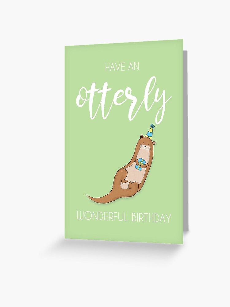Thumbnail 1 von 2, Grußkarte, Otterly wundervoller Geburtstag! designt und verkauft von kawaiikt.