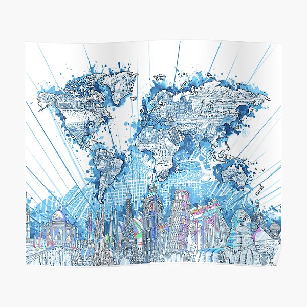 "world map" Poster for Sale by BekimART | Redbubble