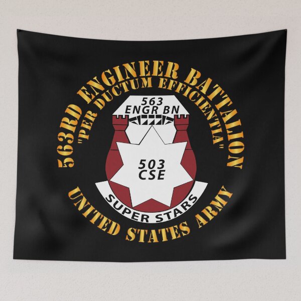 Item preview, Army  - 563rd Engineer Battalion - DUI - Per Ductum EFFICIENTIA - Superstars X 300 designed and sold by Military Insignia Products.