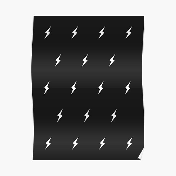 white-lightning-bolt-pattern-in-black-poster-for-sale-by-nsimplicity