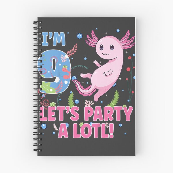Item preview, Kids Cute Axolotl Motif 9 year old Axolotl Lover 9th Birthday designed and sold by studiorabit.