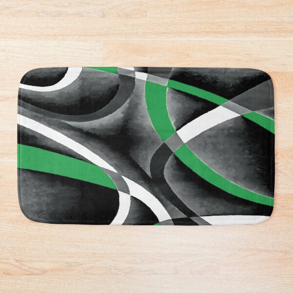 Item preview, Eighties Blue-Green White Grey Line Curve Pattern On Black designed and sold by taiche.