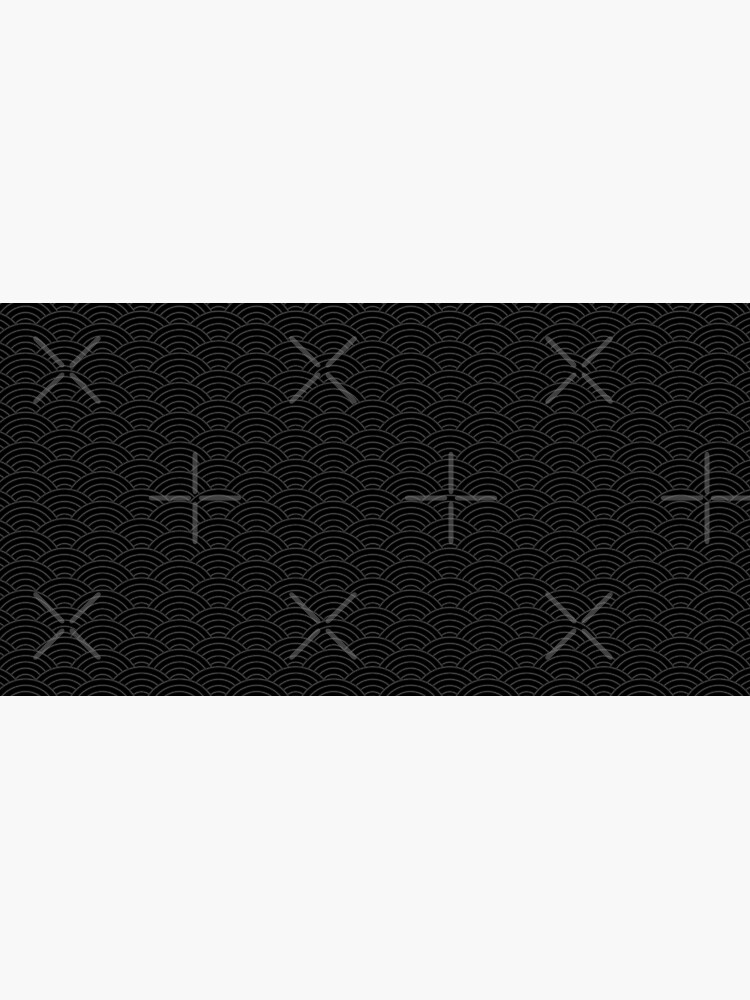 Thumbnail 5 of 5, Mouse Pad, Japanese Seigaiha Dark Pattern designed and sold by Pattern-Queen.