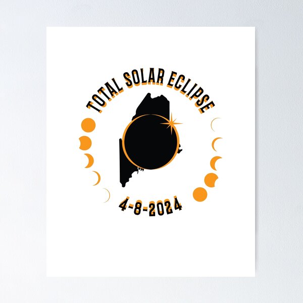 Item preview, Maine Total Solar Eclipse Path 2024 Eclipse Souvenir  designed and sold by The Junto Shop.