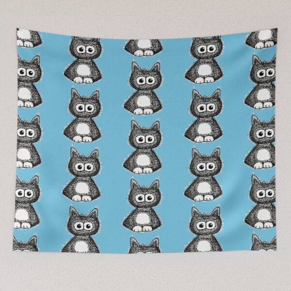 Item preview, Black Whimsical Black Cat with Cute Eyes designed and sold by The Quaint and Quirky.