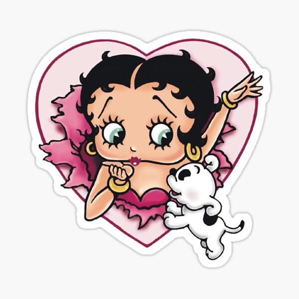 Flying Kiss Betty Boop Cartoon Icon Vinyl Wall Decal - Girls