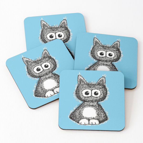 Item preview, Black Whimsical Black Cat with Cute Eyes designed and sold by The Quaint and Quirky.