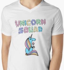 Einhorn Squad Cute Funny Einhorn Party Shirt T-Shirt mit V-Ausschnitt für Männer